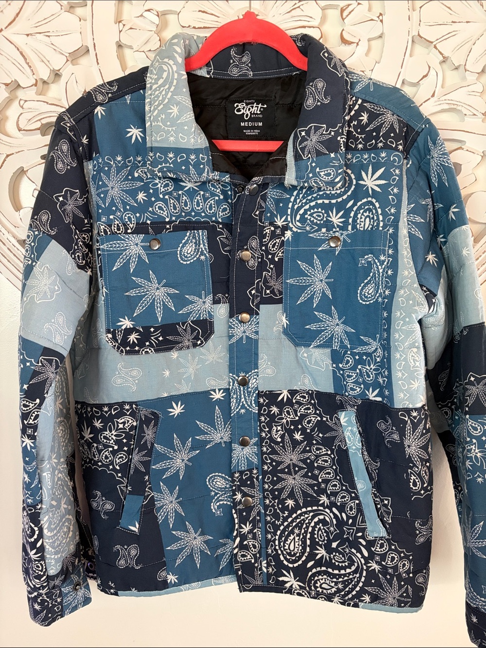 RARE Cannabis Patchwork Bandana-Print Jacket